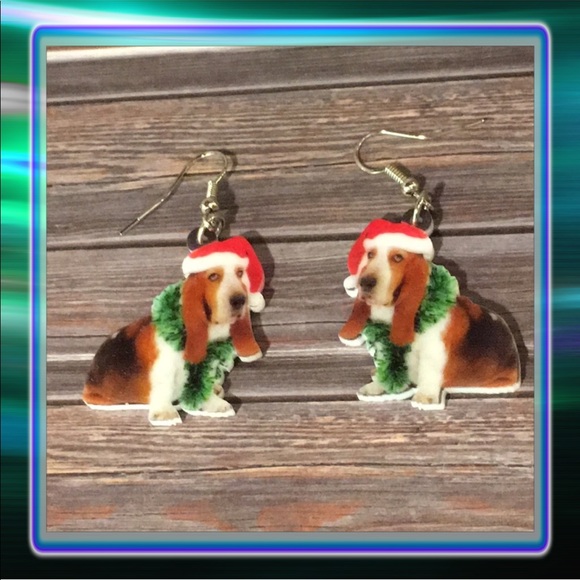 Jewelry - Christmas Hound Acrylic Earrings